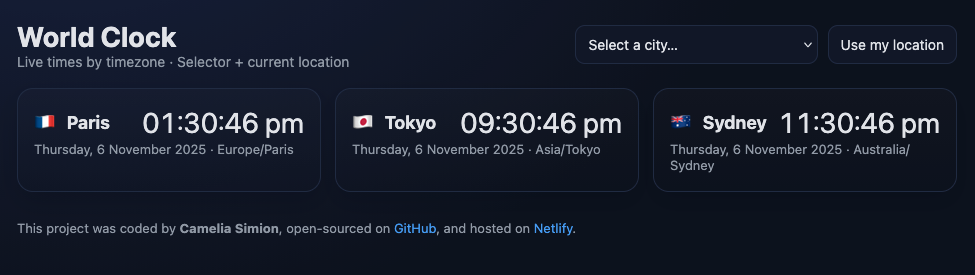 World clocks app showcase